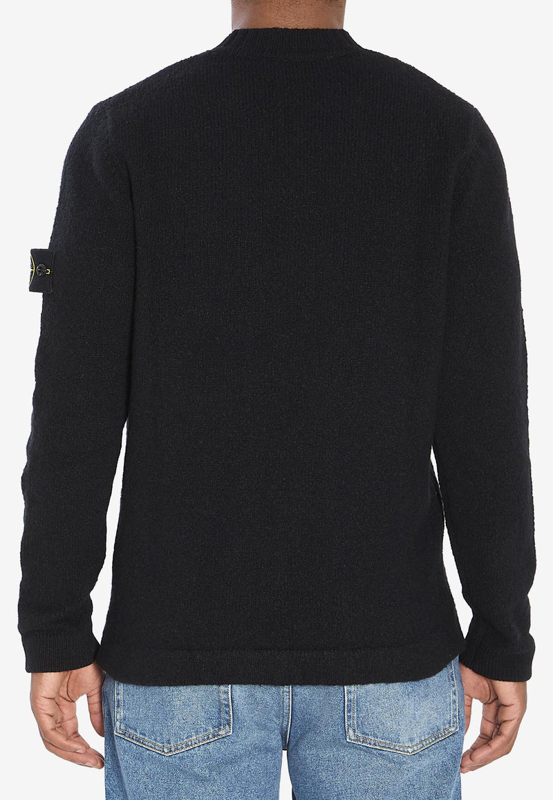 Stone Island Logo Patch Crewneck Sweater Black K2S155100056-S00N2-V0029