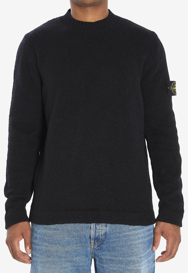 Stone Island Logo Patch Crewneck Sweater Black K2S155100056-S00N2-V0029