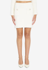 Self-Portrait Bouclé Knitted Mini Skirt Cream AW25028SKC--CREAM