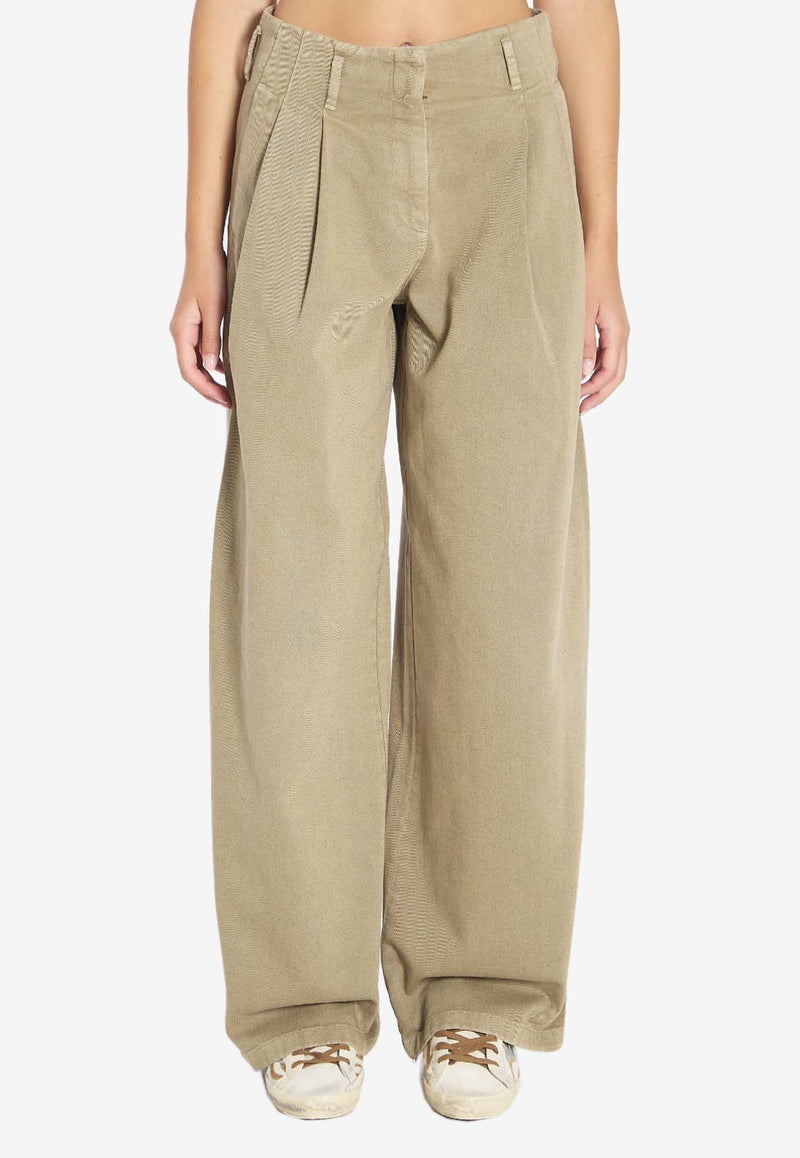 Golden Goose DB Wide-Leg Casual Pants Khaki GWP01203-P002072-15184