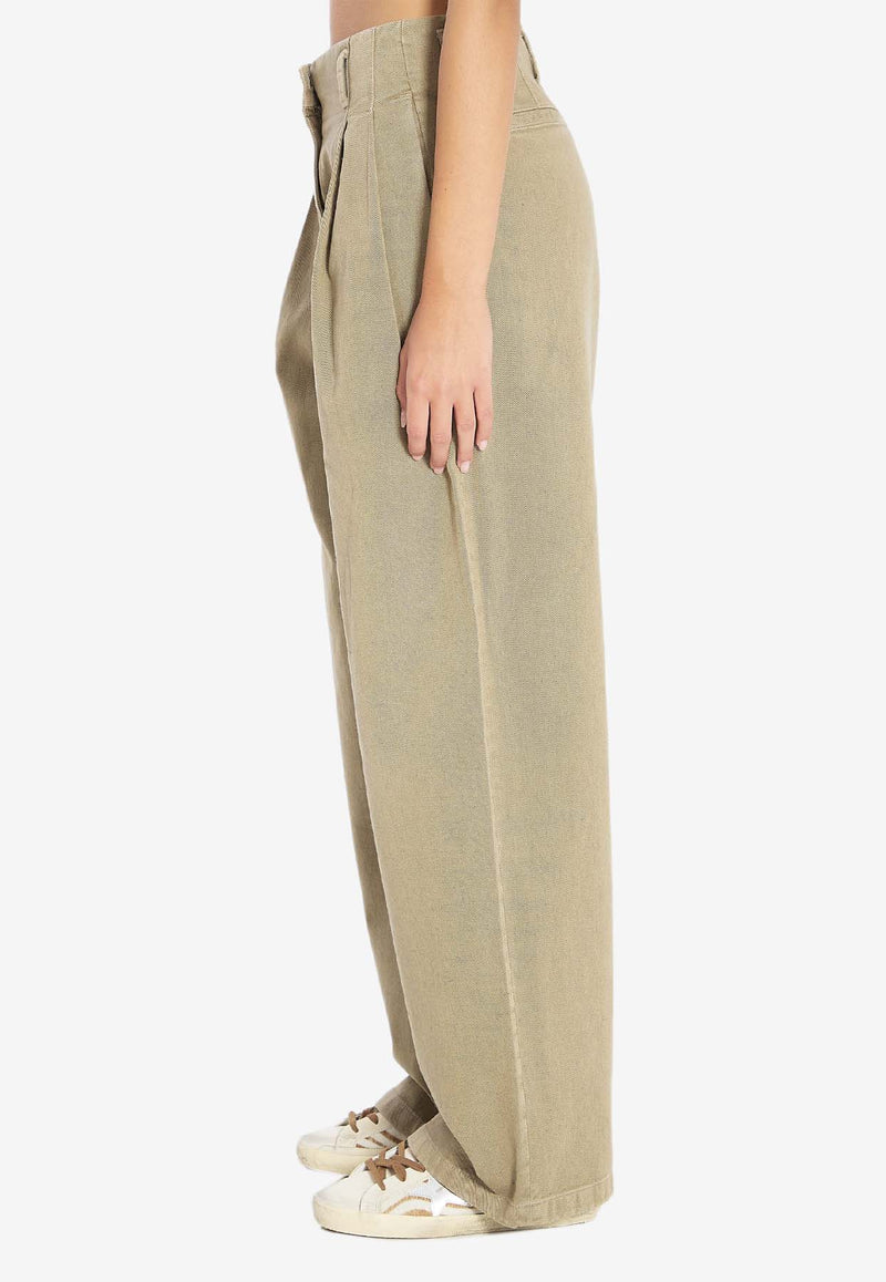 Golden Goose DB Wide-Leg Casual Pants Khaki GWP01203-P002072-15184