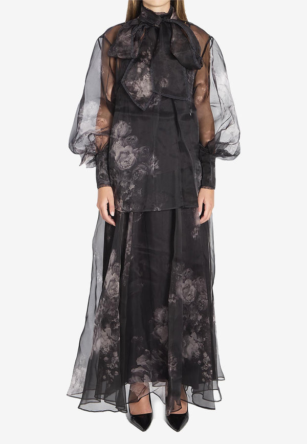 Zimmermann Hypnotic Maxi Tulle Skirt Black 5350SF251--GSFLT