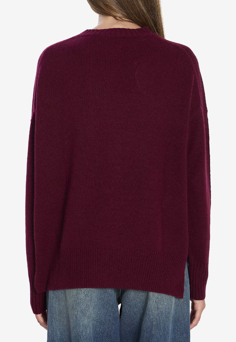 Allude Cashmere Crewneck Sweater Burgundy 11151--68