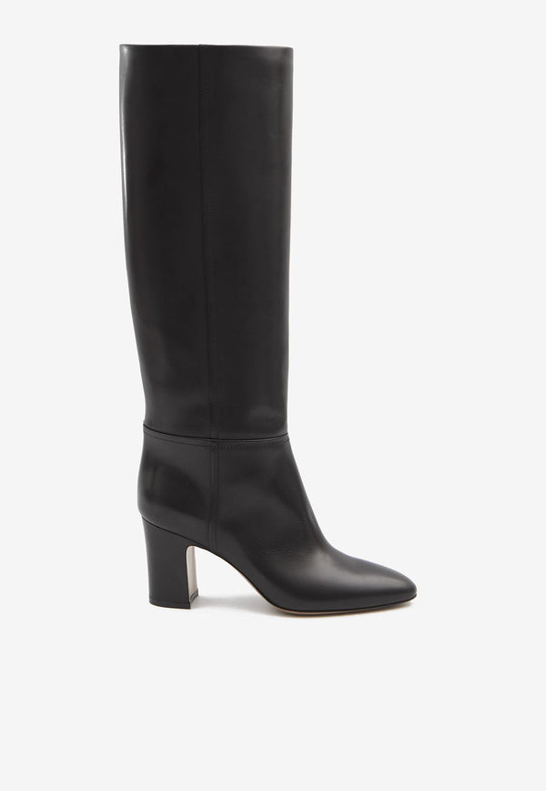 Paris Texas Lavinia 75 Leather Knee-High Boots Black PX1683-XVT01-BLACK