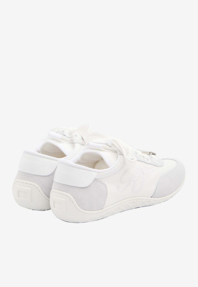 Roger Vivier Viv' Low Satin and Suede Sneakers White RVW79342800-TNM-89JH