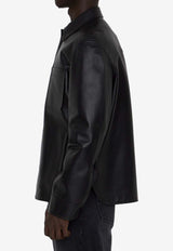 Loewe Leather Buttoned Overshirt Black H526Y31L29--1100