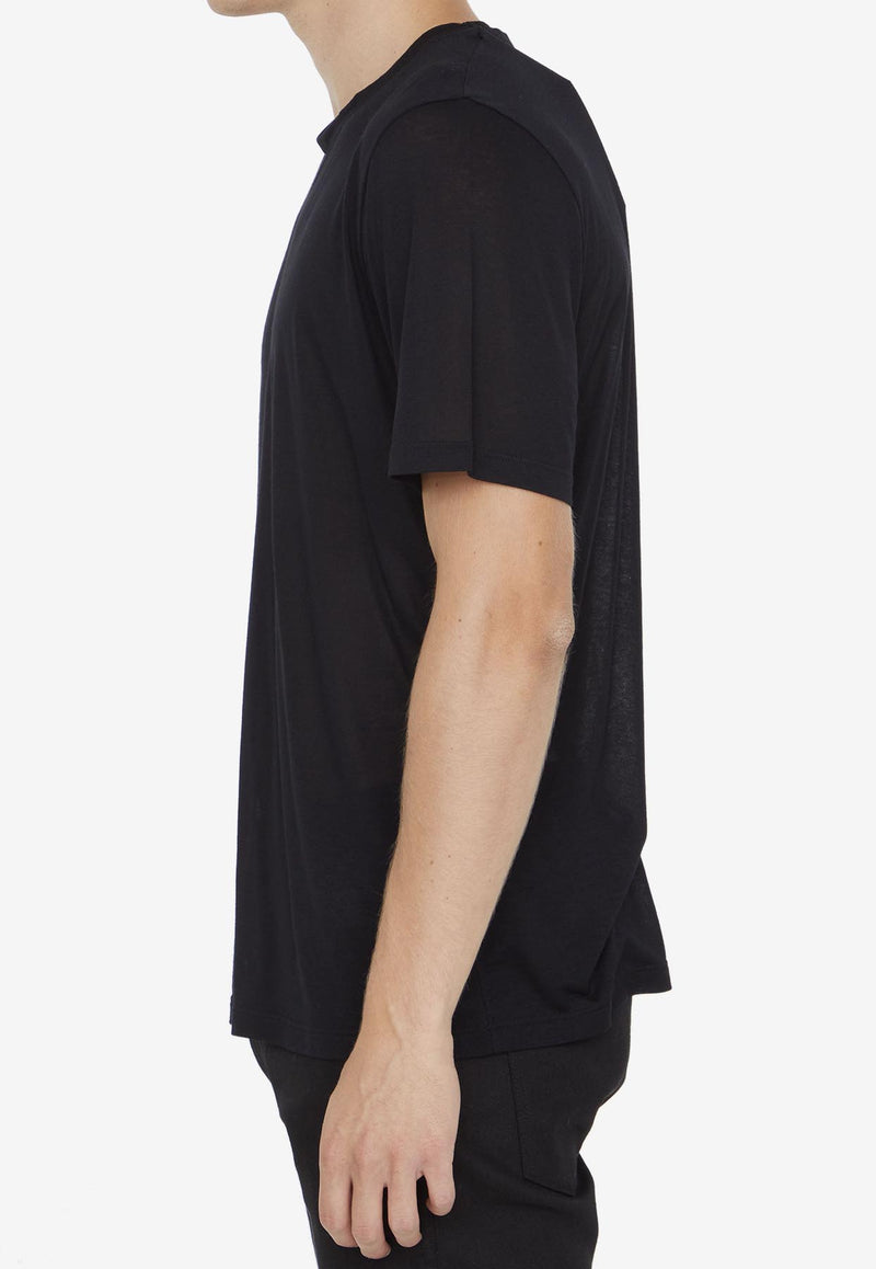 Saint Laurent Cassandre Embroidered T-shirt Black 749102-Y37IL-1000