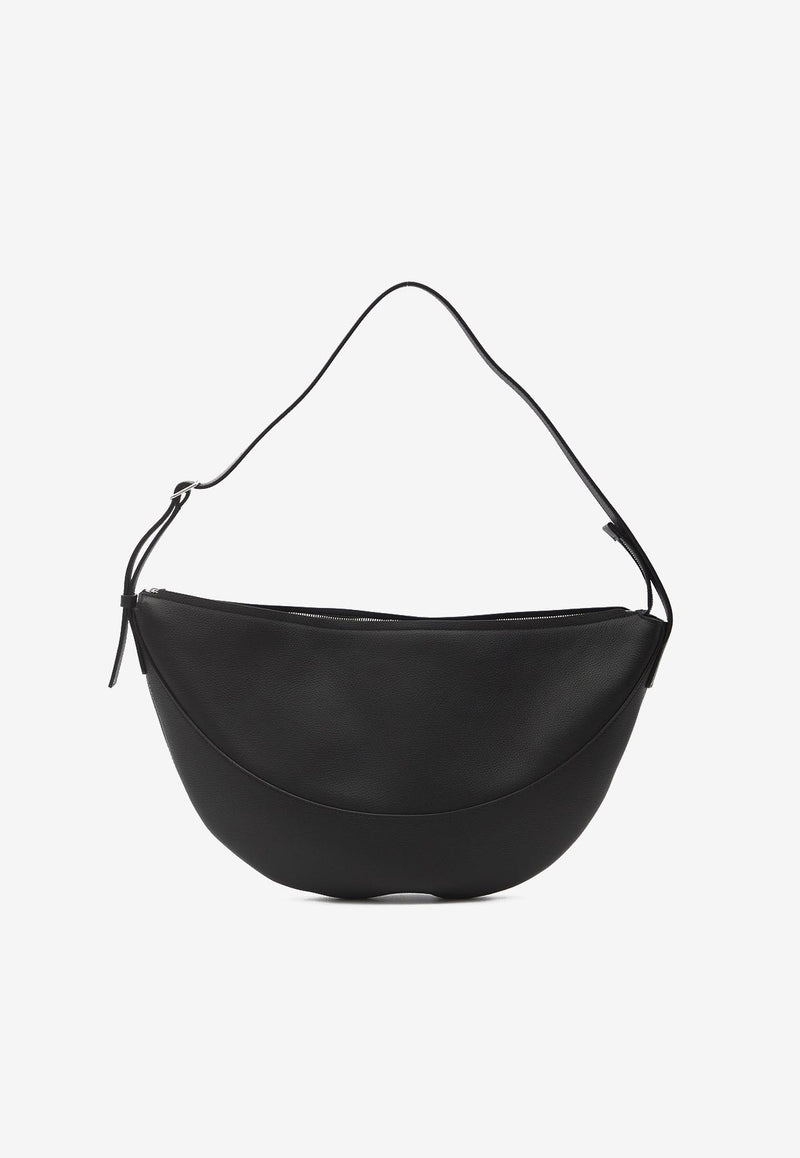 The Row Jouve Leather Shoulder Bag Black W1772-L145-BAS