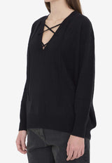 Lisa Yang Erna V-neck Cashmere Sweater  Black 2024282--BL