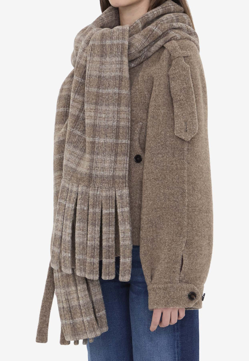 Burberry Double-Faced Fur Jacket with Scarf Biscuit 8114465--BISCUIT