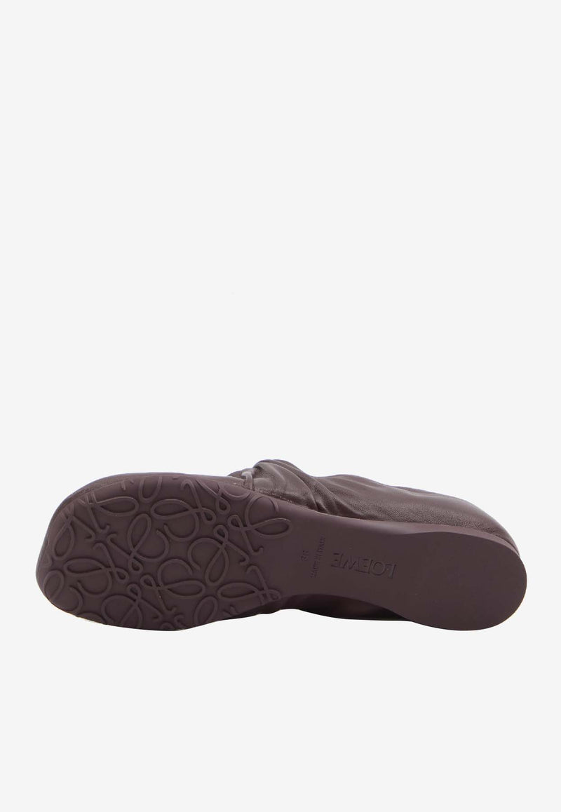 Loewe Pebble Nappa Leather Ballet Flats Bordeaux L815466X46--7110