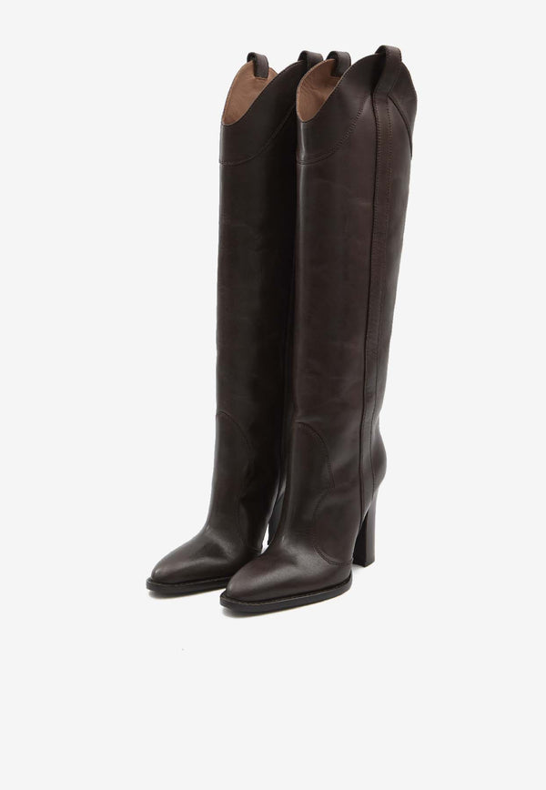 Paris Texas Lavinia 100 Knee-High Western Boots   Brown PX1810-XLTVT-EBANO