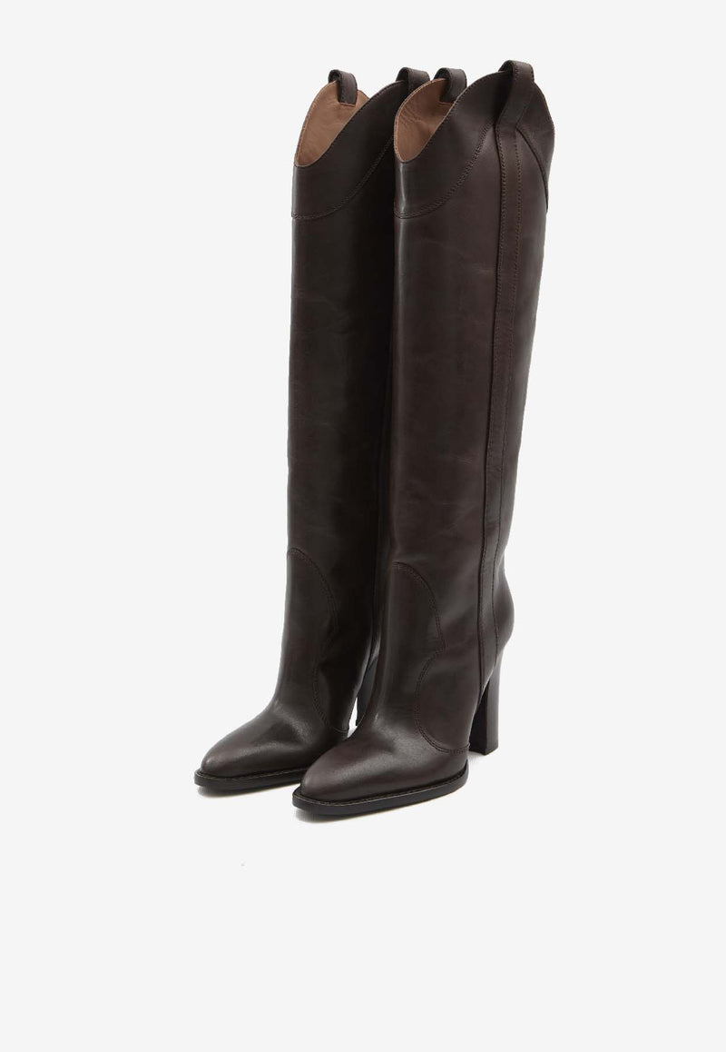 Paris Texas Lavinia 100 Knee-High Western Boots   Brown PX1810-XLTVT-EBANO