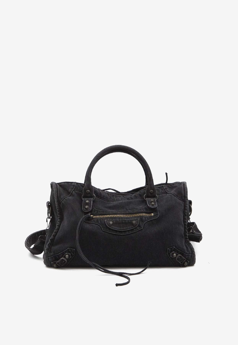 Balenciaga Medium Le City Tote Bag Black 823058-2AB1S-1000