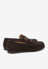 Chloé Chain Suede Loafers Brown CH25W11SUZ--28E