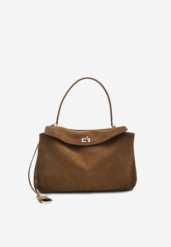 Balenciaga Medium Rodeo Suede Shoulder Bag Camel 789772-2AB4G-2533