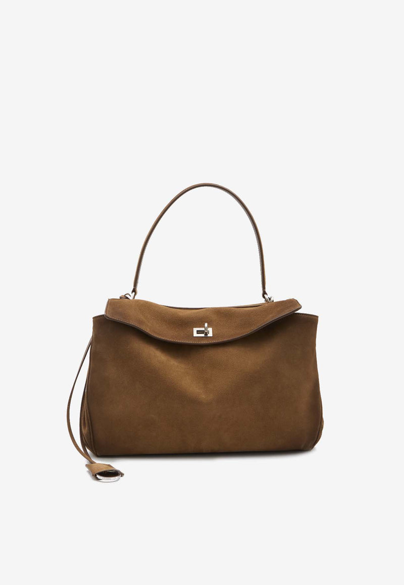 Balenciaga Medium Rodeo Suede Shoulder Bag Camel 789772-2AB4G-2533