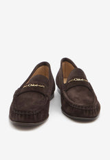 Chloé Chain Suede Loafers Brown CH25W11SUZ--28E