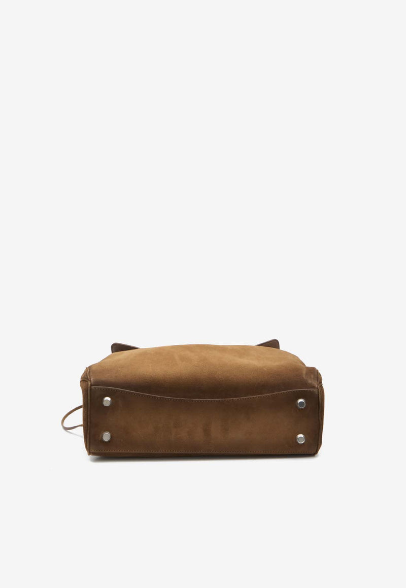 Balenciaga Medium Rodeo Suede Shoulder Bag Camel 789772-2AB4G-2533