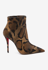 Christian Louboutin Miss Z 90 Animal Print Leather Ankle Boots Brown 3250636-BW1F-BROWN