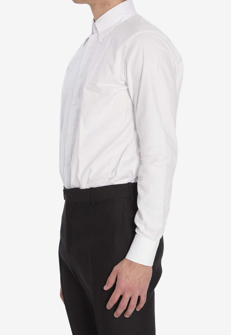 Borriello Napoli Logo Embroidered Buttoned Shirt White 21005 VOMERO--BIA