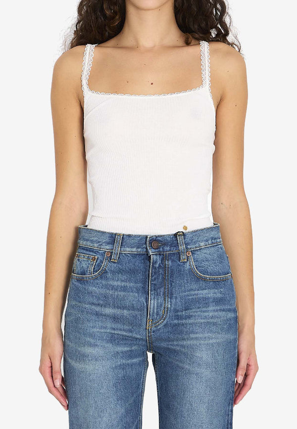 Chloé Medallion Slim Tank Top White CH25WJH01185--101