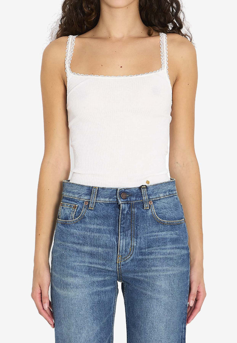 Chloé Medallion Slim Tank Top White CH25WJH01185--101