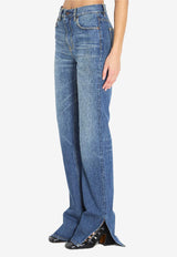 Chloé Logo Patch Straight-Leg Jeans Blue CH25WDP76153--4A1