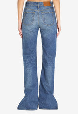 Chloé Logo Patch Straight-Leg Jeans Blue CH25WDP76153--4A1