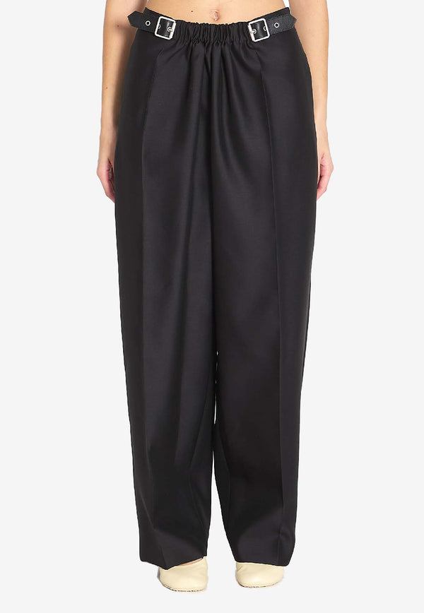 Loewe Belted Wool-Blend Pants Black S540Y04XM7--1100