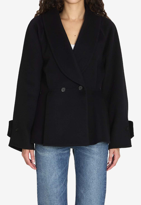 Chloé Double-Breasted Wool Coat Black CH25WMA70071--001