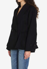 Chloé Double-Breasted Wool Coat Black CH25WMA70071--001