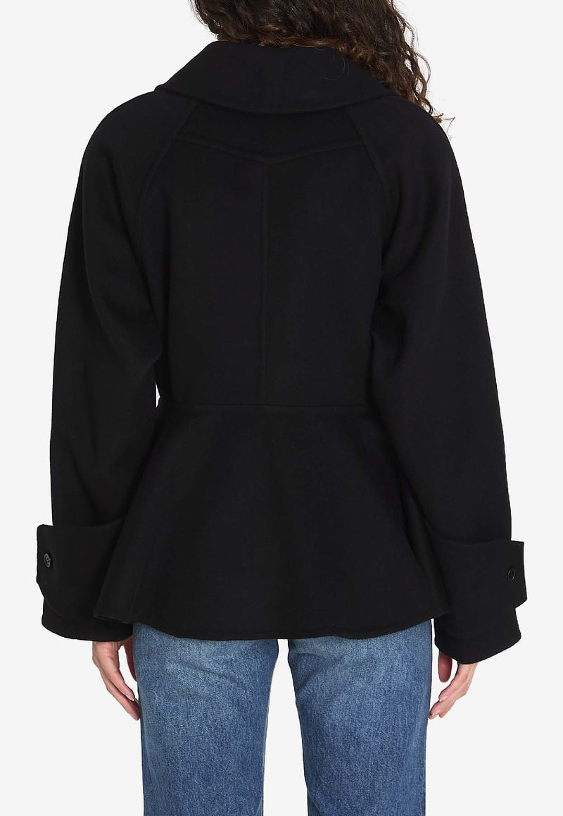 Chloé Double-Breasted Wool Coat Black CH25WMA70071--001