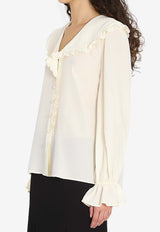 Chloé Silk Crêpe De Chine Blouse Cream CH25WHT78005--103