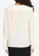 Chloé Silk Crêpe De Chine Blouse Cream CH25WHT78005--103