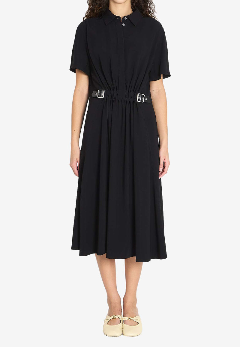 Loewe Belted Midi Dress   Black S540Y09XTW--1100