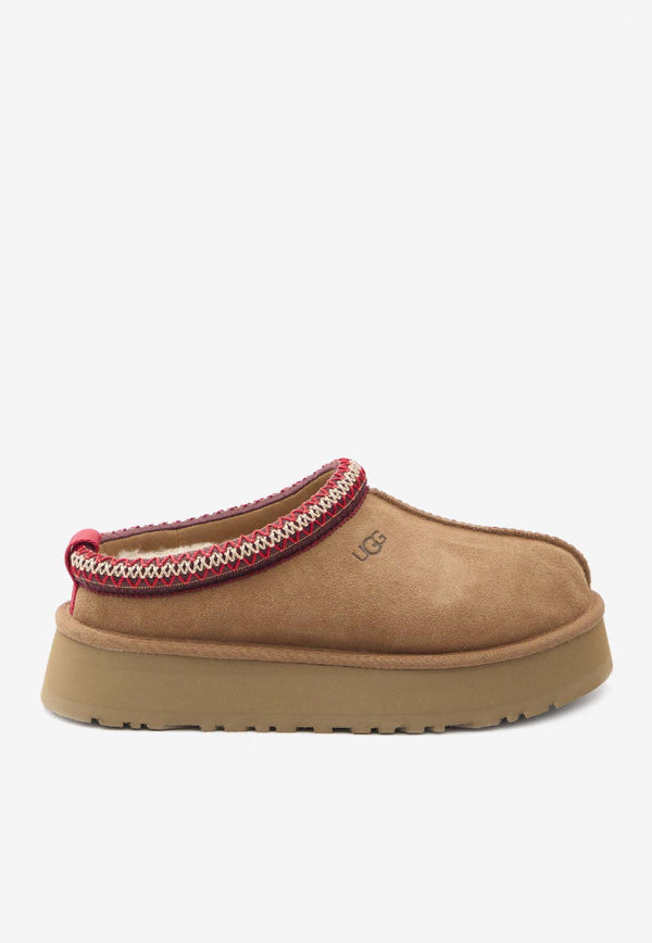 UGG Tazz II Suede Flatform Mules Chestnut 1174471--CHE