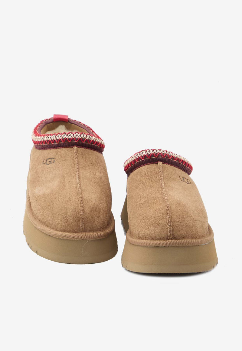 UGG Tazz II Suede Flatform Mules Chestnut 1174471--CHE