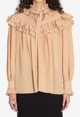Oversized Shirt with Ruffles