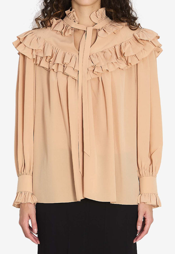 Oversized Shirt with Ruffles