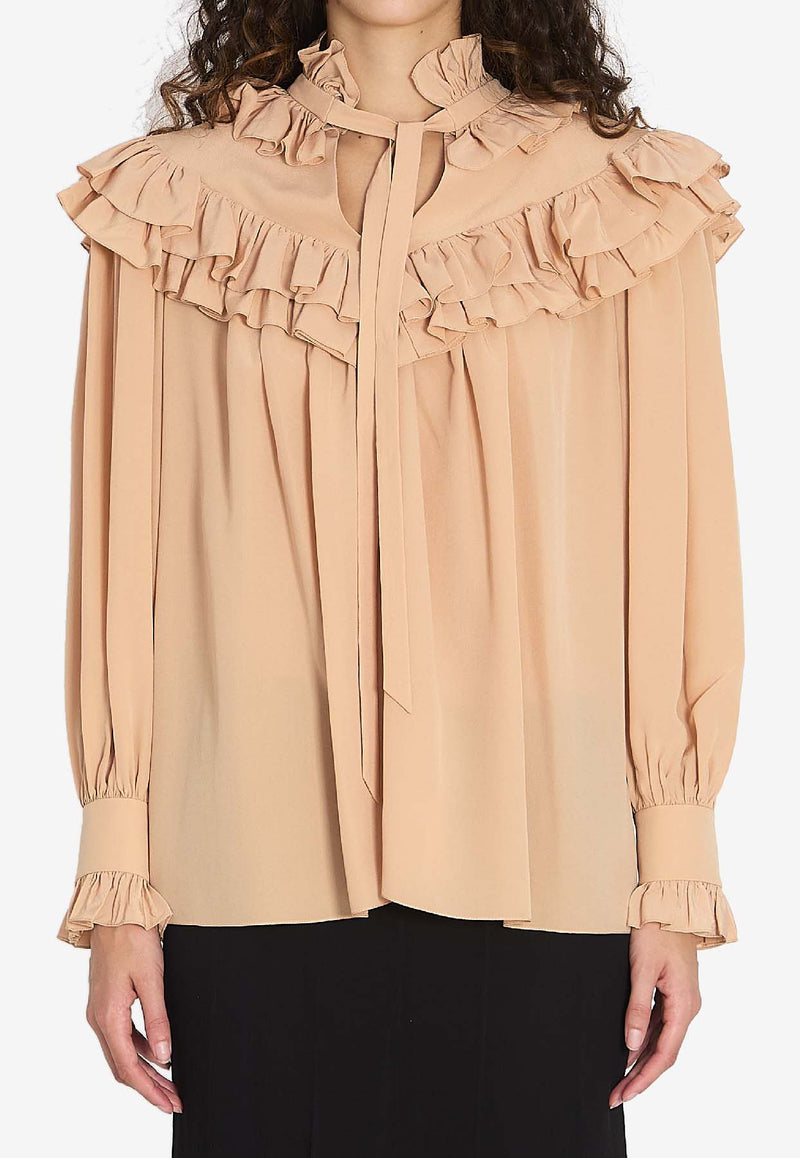 Oversized Shirt with Ruffles