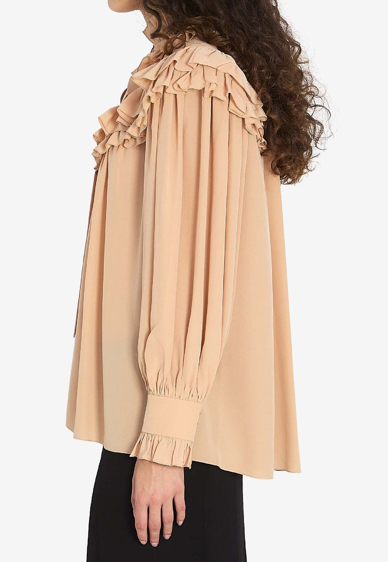 Oversized Shirt with Ruffles
