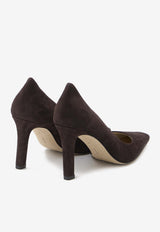 The Row Carla 80 Suede Leather Pumps Brown F1691-L303-LQB
