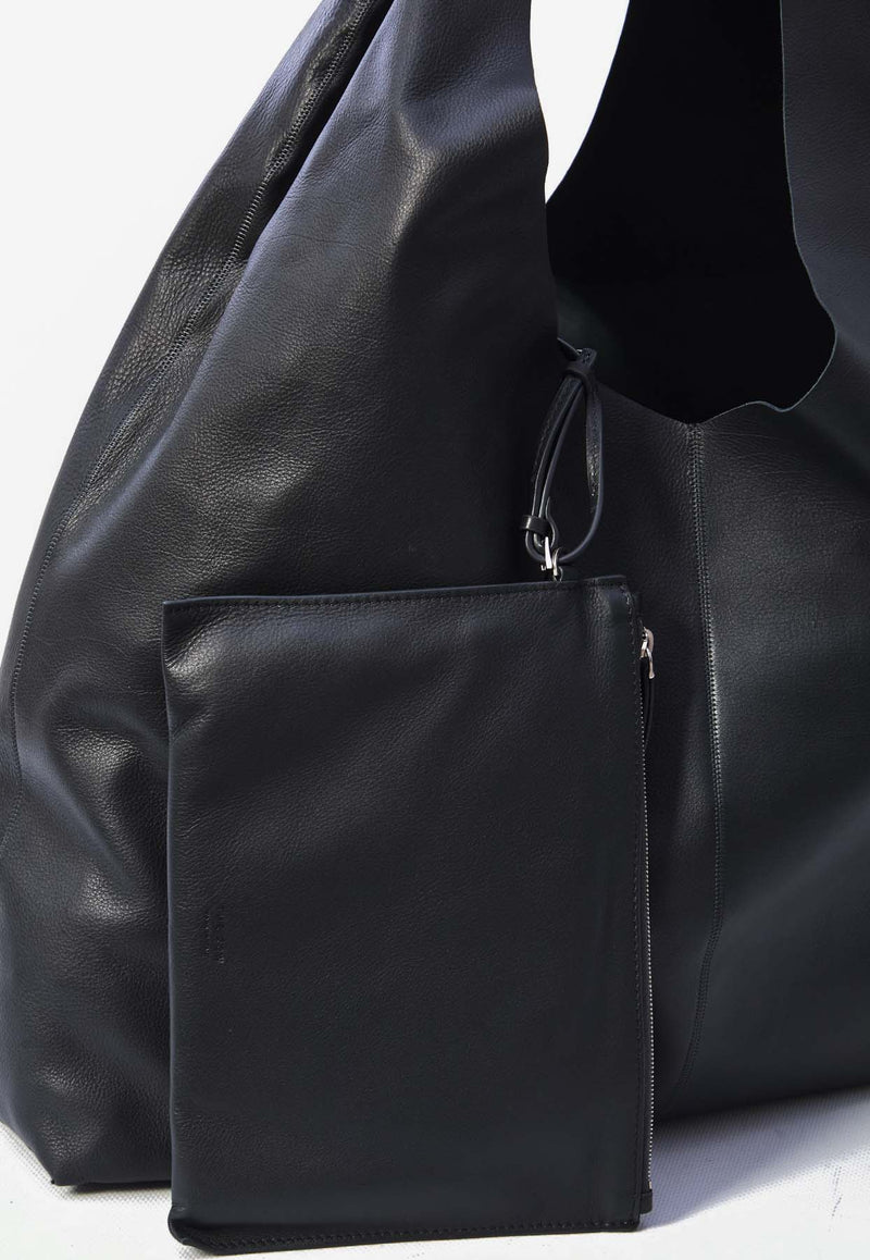 The Row New Bindle Grained Leather Shoulder Bag   Blue W1722-L628-ANCS