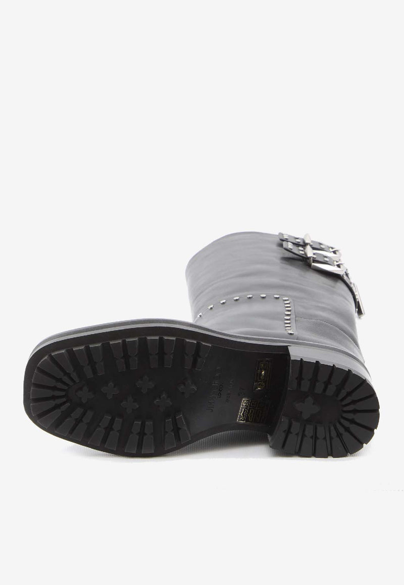 Jimmy Choo Brooklyn 50 Knee-High Boots Black BROOKLYNKB50-UMJ-BLACK/SILVER