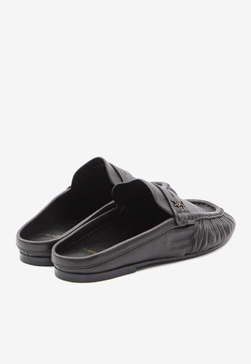 Saint Laurent Le Loafer Flat Mules Dark Brown 852392-AAE69-2245
