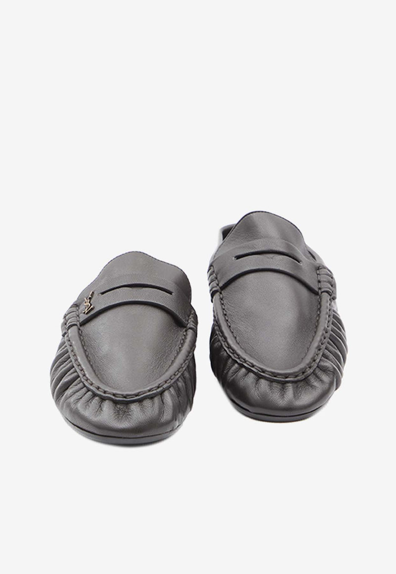 Saint Laurent Le Loafer Flat Mules Dark Brown 852392-AAE69-2245