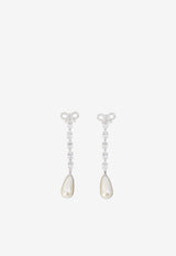 Self-Portrait Bow Pearl Droplet Earrings  RS26609E--SILVER