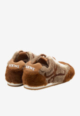 Loewe Ballet Runner 2.0 Shearling Sneakers Brown L814282X78--3223