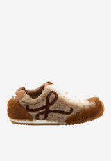 Loewe Ballet Runner 2.0 Shearling Sneakers Brown L814282X78--3223